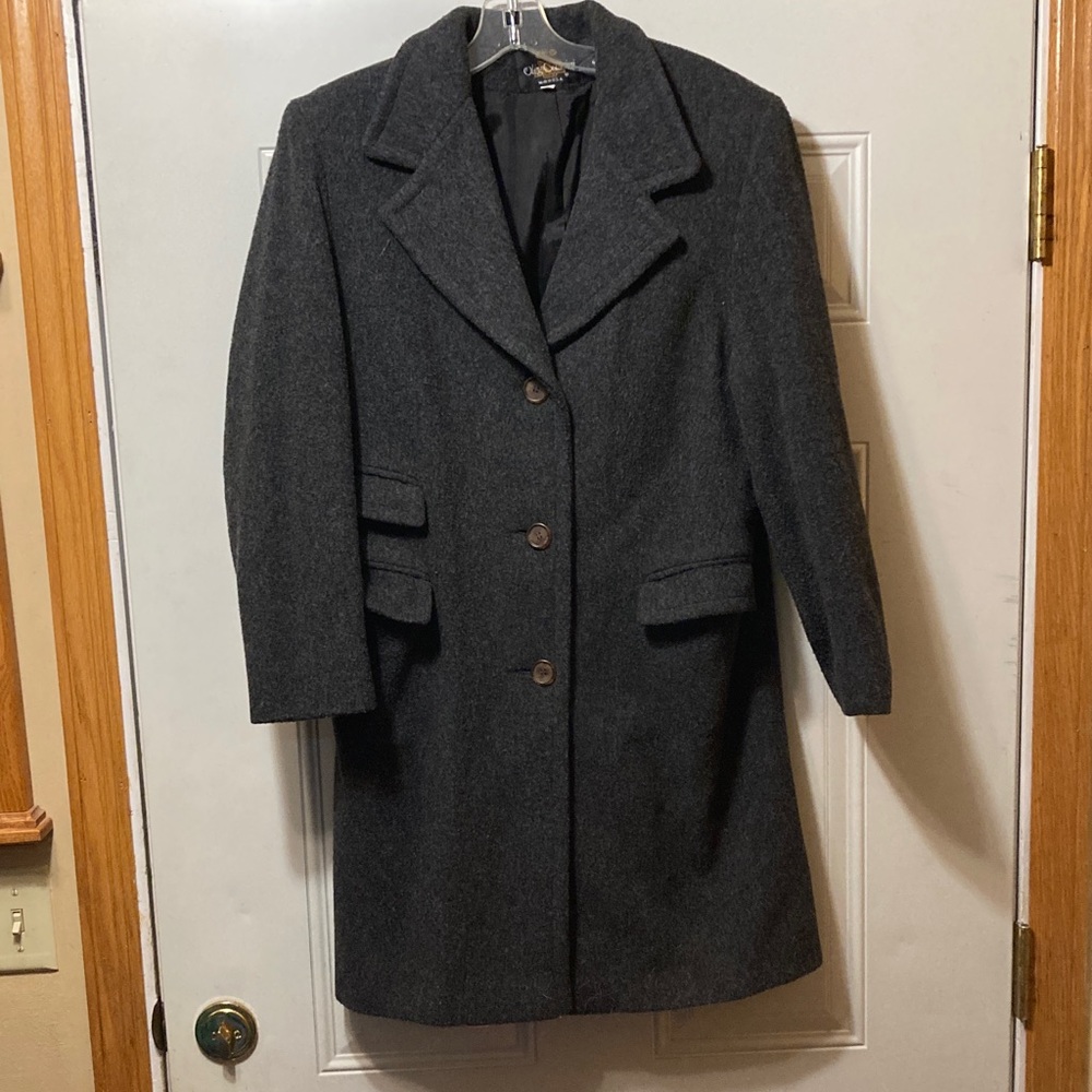 Vintage Oleg Cassini‎ Women's Dark Gray Pea Coat 6